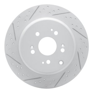 Acura ZDX Brake Rotor (1) - Rear Left - DFC - Geoperf Drilled & Slotted - `07-`17