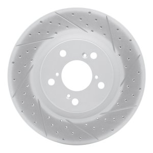 Acura TL Brake Rotor (1) - Front Right - DFC - Drilled & Slotted Geoperformance - `09-`14