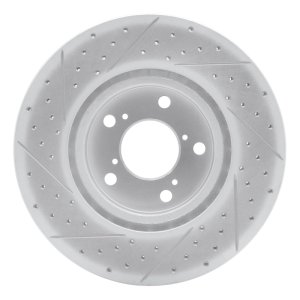 Acura TL Brake Rotor (1) - Front Right - DFC - Drilled & Slotted Geoperformance - `09-`14