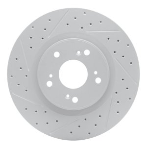 Honda CR-V Brake Rotor (1) - Front Left - DFC - Drilled & Slotted Geoperformance - `12-`16