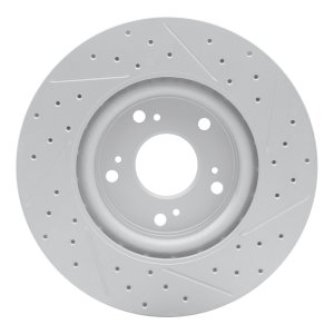Honda CR-V Brake Rotor (1) - Front Left - DFC - Drilled & Slotted Geoperformance - `12-`16