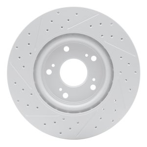 Honda CR-V Brake Rotor (1) - Front Right - DFC - Drilled & Slotted Geoperformance - `12-`16
