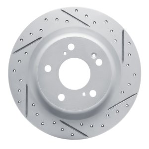 Acura Integra Brake Rotor (1) - Rear Right - DFC - Drilled & Slotted Geoperformance - `17-`26
