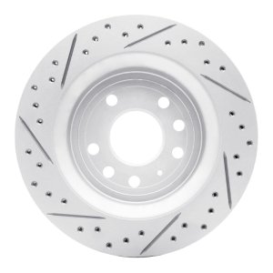 Cadillac Bls Brake Rotor (1) - Rear Right - DFC - Drilled & Slotted Geoperformance Rotor - `03-`11