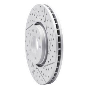 Cadillac Bls Brake Rotor (1) - Front Right - DFC - Drilled & Slotted Geoperformance - `03-`11