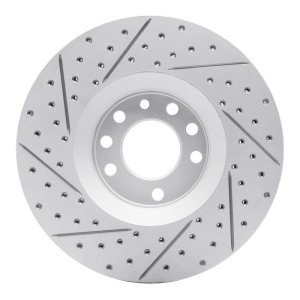 Cadillac Bls Brake Rotor (1) - Front Right - DFC - Drilled & Slotted Geoperformance - `03-`11