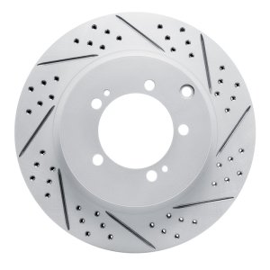 Mitsubishi Lancer Brake Rotor (1) - Rear Right - DFC - Geoperformance Drilled & Slotted - `03-`06