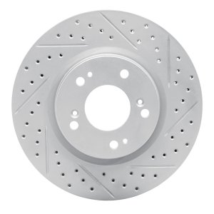 Mitsubishi Eclipse Brake Rotor (1) - Front Right - DFC - Geoperformance Drilled & Slotted - `04-`12