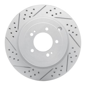 Mitsubishi Lancer Brake Rotor (1) - Rear Left - DFC - Drilled & Slotted Geoperformance - `08-`15