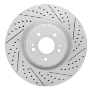 Mitsubishi Lancer Brake Rotor (1) - Front Right - DFC - Geoperformance Drilled & Slotted - `08-`15