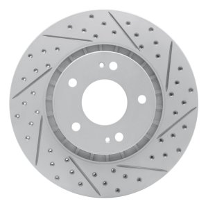 Mitsubishi Lancer Brake Rotor (1) - Front Right - DFC - Geoperformance Rotor - Drilled and Slotted - `09-`15