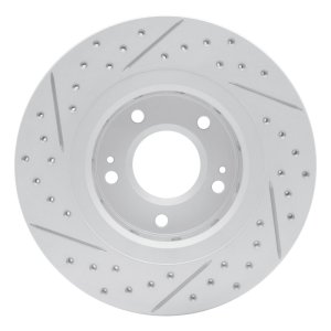 Mitsubishi Outlander Brake Rotor (1) - Front Right - DFC - Drilled & Slotted Geoperformance - `05-`22