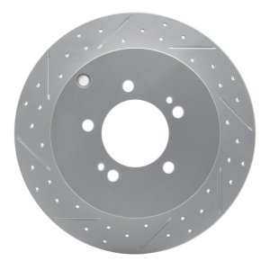 Mitsubishi Lancer Brake Rotor (1) - Rear Left - DFC - Drilled & Slotted Geoperformance - `07-`15