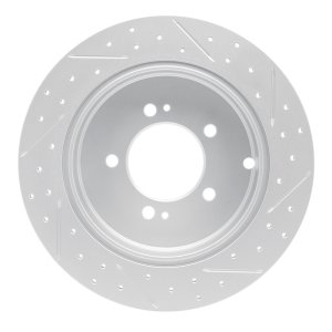 Mitsubishi Lancer Brake Rotor (1) - Rear Left - DFC - Drilled & Slotted Geoperformance - `07-`15