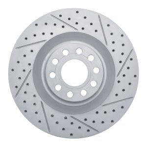 Audi S8 Brake Rotor (1) - Front Right - DFC - Drilled & Slotted Geoperformance - `01-`03