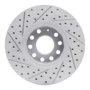 Audi A4 Brake Rotor (1) - Front Right - DFC - Drilled & Slotted Geoperformance - `92-`08