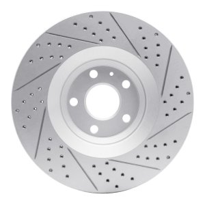 Audi TT Quattro Brake Rotor (1) - Front Left - DFC - Geoperformance Rotor - Drilled and Slotted - `08-`11
