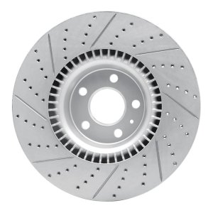 Audi A6 Quattro Brake Rotor (1) - Front Right - DFC - Geoperformance Drilled & Slotted - `12-`18