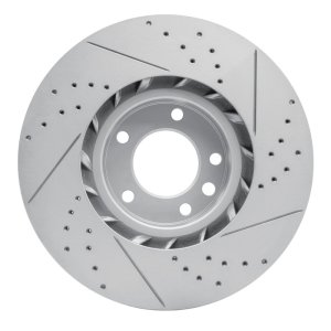 Porsche Cayenne Brake Rotor (1) - Right Front - DFC - Drilled & Slotted Geoperformance - `11-`18