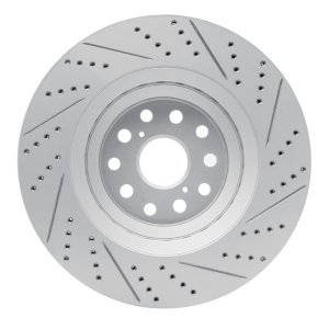 Lexus Ls600H Brake Rotor (1) - Left Rear - DFC - Drilled & Slotted Geoperformance - `07-`17