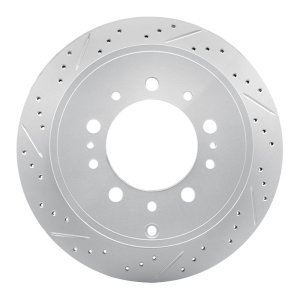 Lexus LX570 Brake Rotor (1) - Rear Left - DFC - Geoperformance Drilled & Slotted - `07-`22