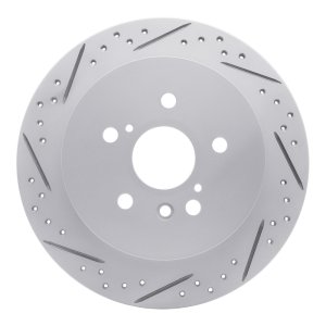 Toyota Highlander Brake Rotor (1) - Rear Left - DFC - Geoperformance Drilled & Slotted - `08-`13
