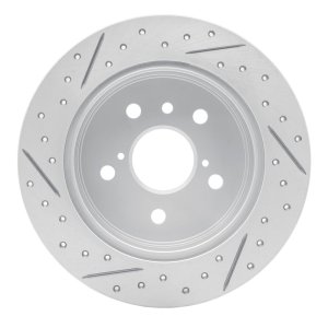 Toyota Camry Brake Rotor (1) - Rear Right - DFC - Drilled & Slotted Geoperformance - `18-`24