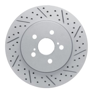 Toyota Corolla Brake Rotor (1) - Front Right - DFC - Drilled & Slotted Geoperformance - `19-`26