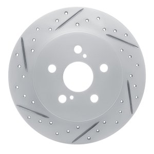Toyota Corolla Brake Rotor (1) - Rear Left - DFC - Drilled & Slotted Geoperformance - `19-`26