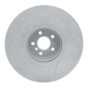 BMW M340iX Brake Rotor (1) - Right Front - DFC - Hi-Carbon Alloy Geomet Coated Rotor - Dimpled and Slotted - `20-`25