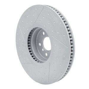 BMW M340iX Brake Rotor (1) - Right Front - DFC - Hi-Carbon Alloy Geomet Coated Rotor - Dimpled and Slotted - `20-`25