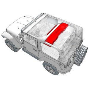 Jeep Wrangler JK Overhead Soundbar - DS18 - Fits 4 x 8in Speakers (Not Included) Tweeters Drivers Included - Red - `07-`18