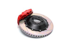 BMW M3 Brake Kit - Rear - Dinan - Slotted Rotors + 4-piston Calipers - Red - `15-`21 BMW M3 Brake Kit - Rear - Dinan - Slotted Rotors + 4-piston Calipers - Red - `15-`21
