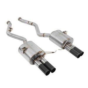 BMW M3 Performance Exhaust - Rear - Dinan - Axleback, Freeflow, Helmholtz Chamber, Polished, Black Tips - Black - `08-`13