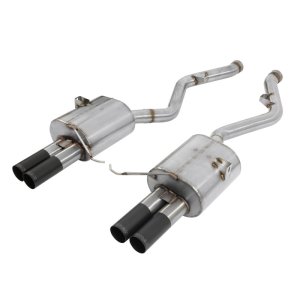 BMW M3 Performance Exhaust - Rear - Dinan - Axleback, Freeflow, Helmholtz Chamber, Polished, Black Tips - Black - `08-`13