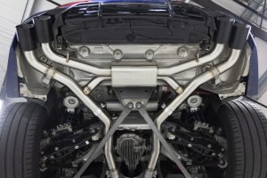 BMW X6 M Competition Performance Exhaust - Dinan - Axleback, Freeflow, Valved, Stainless Steel - Polished Tips - Polished - `20-`26