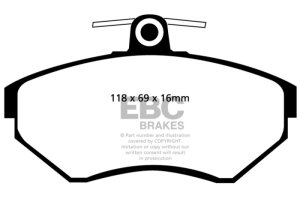 Volkswagen Cabriolet Brake Pads - Front - EBC - Greenstuff 2000 Series Sport - `97-`02