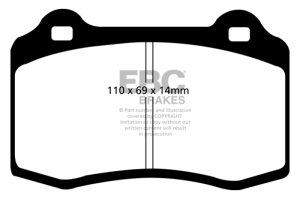 Volvo S60 Brake Pads - Rear - EBC - Greenstuff 2000 Series Sport - `03-`07