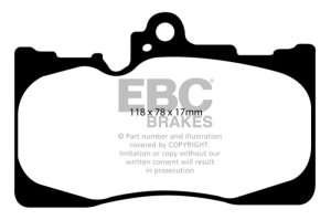 Lexus GS350 Brake Pads - Front - EBC - Greenstuff 2000 Series - `07-`08