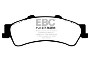Cadillac Deville Brake Pads - Rear - EBC - Greenstuff 2000 Series - `01-`05