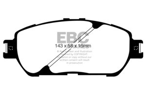 Lexus ES300 Brake Pads - Front - EBC - Greenstuff 2000 Series - `02-`03