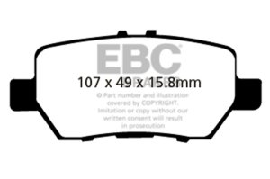 Acura RL Brake Pads - Rear - EBC - Greenstuff 2000 Series Sport - `05-`08