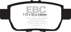 Acura TL Brake Pads - Rear - EBC - Greenstuff 2000 Series - `09-`14
