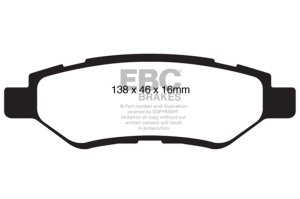 Cadillac CTS Brake Pads - Rear - EBC - Greenstuff 2000 Series - `08-`13