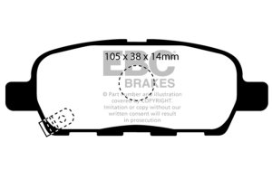 Infiniti EX35 Brake Pads - Rear - EBC - Greenstuff 2000 Series - `08-`13