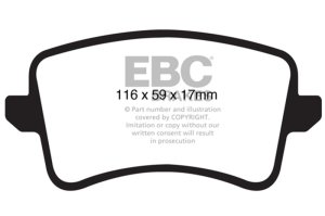 Audi A4 Brake Pads - Rear - EBC - Greenstuff 2000 Series - `09-`11