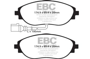 Volkswagen CC Brake Pads - Front - EBC - Greenstuff 2000 Series - `12-`27