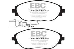 Volkswagen CC Brake Pads - Front - EBC - Greenstuff 2000 Series - `12-`27