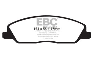 Ford Mustang Brake Pad Set - Front - EBC - Redstuff Ceramic Low Dust - `10-`14