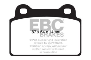 Mitsubishi Evolution Brake Pads - Rear - EBC - Redstuff Ceramic - `08-`16